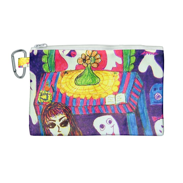 Circus Ghosts Canvas Cosmetic Bag (Large)