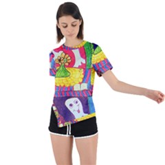 Circus Ghosts Asymmetrical Short Sleeve Sports Tee