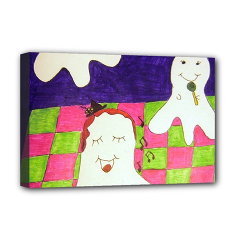 Circus Ghosts Sing Deluxe Canvas 18  X 12  (stretched) by snowwhitegirl