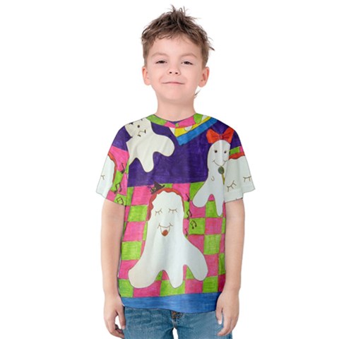 Circus Ghosts Sing Kids  Cotton Tee by snowwhitegirl