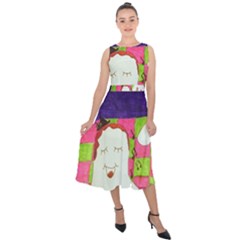 Circus Ghosts Sing Midi Tie-back Chiffon Dress by snowwhitegirl