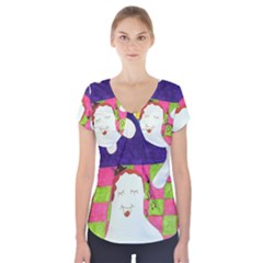 Circus Ghosts Sing Short Sleeve Front Detail Top by snowwhitegirl