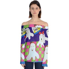 Circus Ghosts Sing Off Shoulder Long Sleeve Top by snowwhitegirl