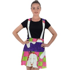 Circus Ghosts Sing Velvet Suspender Skater Skirt by snowwhitegirl