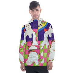 Circus Ghosts Sing Men s Front Pocket Pullover Windbreaker by snowwhitegirl