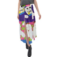 Circus Ghosts Sing Velour Split Maxi Skirt by snowwhitegirl