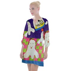 Circus Ghosts Sing Open Neck Shift Dress by snowwhitegirl