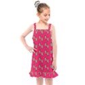 Headphones Girl Pink Red Kids  Overall Dress View1