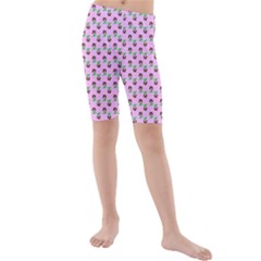 Headphones Girl Pink Kids  Mid Length Swim Shorts by snowwhitegirl