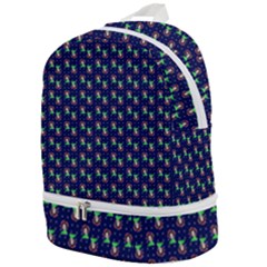 Headphones Girl Blue Zip Bottom Backpack