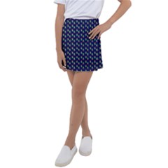 Headphones Girl Blue Kids  Tennis Skirt