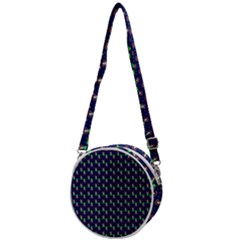 Headphones Girl Blue Crossbody Circle Bag