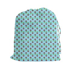 Headphones Girl Aqua Drawstring Pouch (2xl) by snowwhitegirl