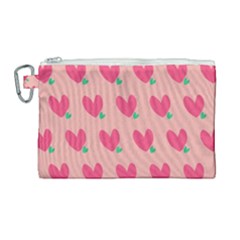 Hearts Canvas Cosmetic Bag (large)