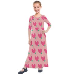 Hearts Kids  Quarter Sleeve Maxi Dress by tousmignonne25