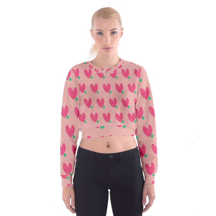 Hearts Cropped Sweatshirt