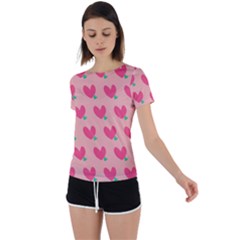 Hearts Back Circle Cutout Sports Tee