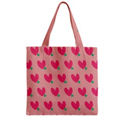 Hearts Zipper Grocery Tote Bag by tousmignonne25