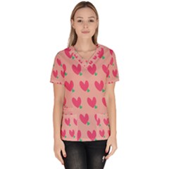 Hearts Women s V-neck Scrub Top by tousmignonne25