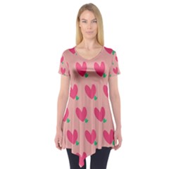 Hearts Short Sleeve Tunic  by tousmignonne25