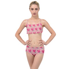 Hearts Layered Top Bikini Set