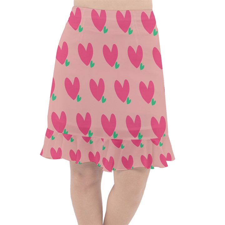 Hearts Fishtail Chiffon Skirt