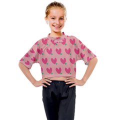 Hearts Kids Mock Neck Tee