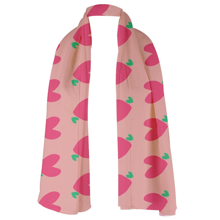 Hearts Long Sheer Chiffon Scarf 