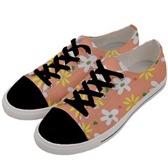 Beige Flowers W No Red Flower Men s Low Top Canvas Sneakers by tousmignonne25