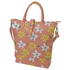 Beige Flowers W No Red Flower Buckle Top Tote Bag by tousmignonne25