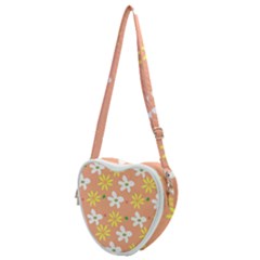 Beige Flowers W No Red Flower Heart Shoulder Bag