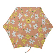 Beige Flowers W No Red Flower Mini Folding Umbrellas