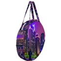 Lujiazui District Nigth Scene, Shanghai China Giant Round Zipper Tote View3