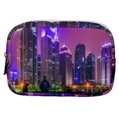 Lujiazui District Nigth Scene, Shanghai China Make Up Pouch (small)