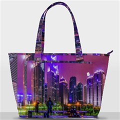 Lujiazui District Nigth Scene, Shanghai China Back Pocket Shoulder Bag  by dflcprintsclothing