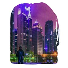 Lujiazui District Nigth Scene, Shanghai China Drawstring Pouch (3xl) by dflcprintsclothing