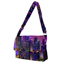 Lujiazui District Nigth Scene, Shanghai China Full Print Messenger Bag (l) by dflcprintsclothing