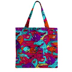 Dinos Zipper Grocery Tote Bag by Sobalvarro