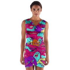 Dinos Wrap Front Bodycon Dress by Sobalvarro