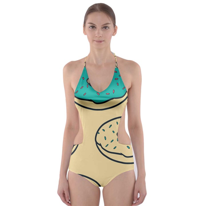 Donuts Cut-Out One Piece Swimsuit