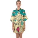 Donuts Half Sleeve Satin Kimono  View1