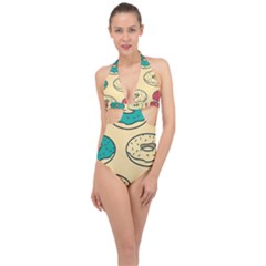 Donuts Halter Front Plunge Swimsuit by Sobalvarro