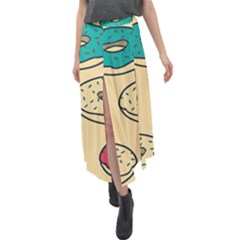 Donuts Velour Split Maxi Skirt by Sobalvarro