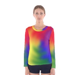 Rainbow Colors Lgbt Pride Abstract Art Women s Long Sleeve Tee