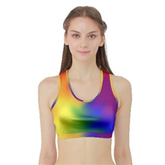 Rainbow Colors Lgbt Pride Abstract Art Sports Bra With Border by yoursparklingshop