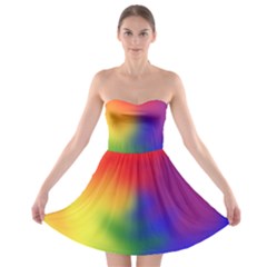 Rainbow Colors Lgbt Pride Abstract Art Strapless Bra Top Dress by yoursparklingshop