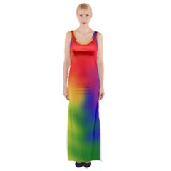 Rainbow Colors Lgbt Pride Abstract Art Thigh Split Maxi Dress by yoursparklingshop