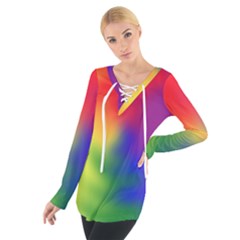 Rainbow Colors Lgbt Pride Abstract Art Tie Up Tee by yoursparklingshop