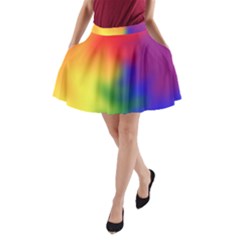 Rainbow Colors Lgbt Pride Abstract Art A-line Pocket Skirt by yoursparklingshop