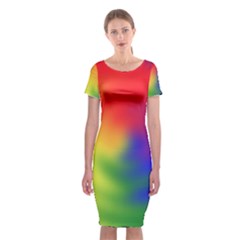 Rainbow Colors Lgbt Pride Abstract Art Classic Short Sleeve Midi Dress by yoursparklingshop